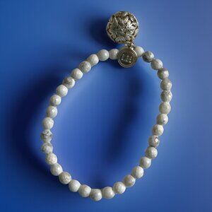 Lisa Hoffman 925 Fragrance Ball Jewelry Bracelet Beads White Stone  Stretch